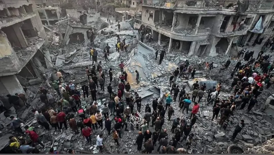 The aftermath of an airstrike in Gaza